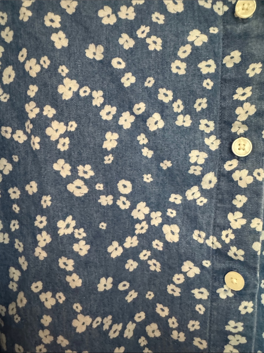 LOFT Blue Floral Button-Down Shirt - Picture 2 of 2